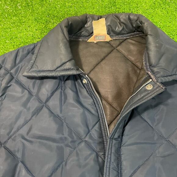 Vintage 1980s Big Smith Work Jacket Large Zip Up Pockets Quilted Blue EUC - Picture 2 of 7